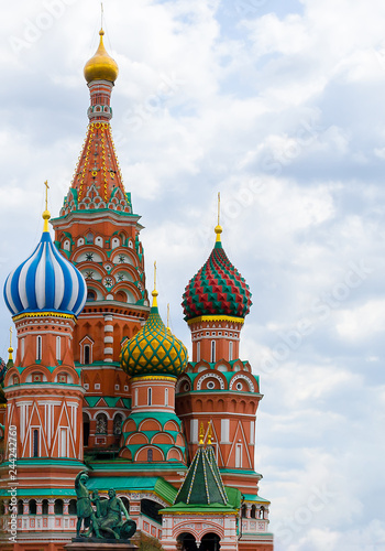 Temple of the Blessed Basil on Red Square in Moscow. Kremlin. Russia