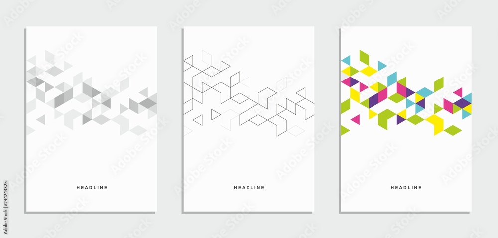 Fototapeta Abstract geometric technological flyer, brochure, corporate identity.