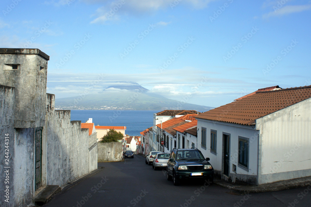 Old street of the Horta.Faial Island.Azores. 