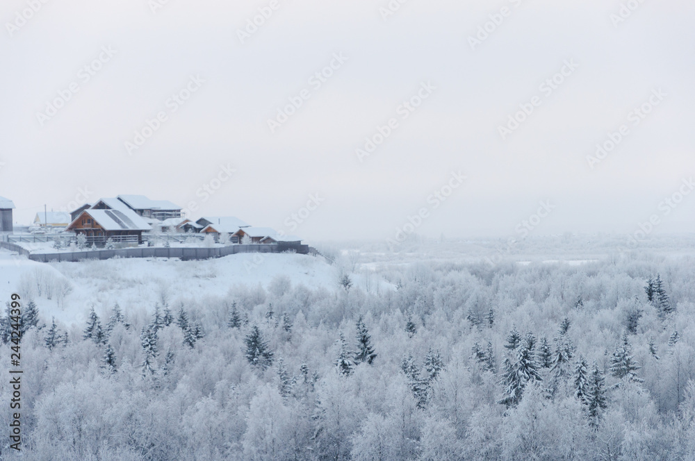 Country winter landscape in North Russia Country winter landscape in North Russia