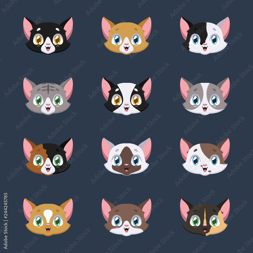 Collection of various cat avatars Collection of various cat avatars