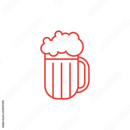 Bier - Piktogramm - Symbol - rot