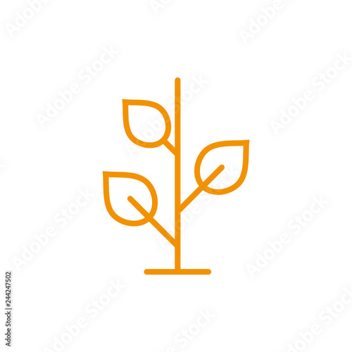 Pflanze - Piktogramm - Symbol - orange
