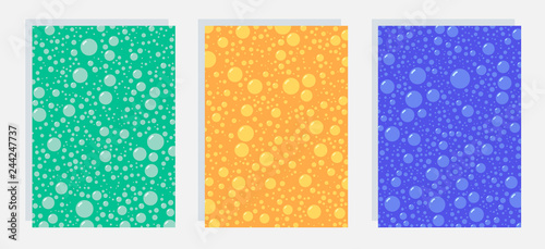 Set of covers with bubbles on bright background. Collection for design. EPS10