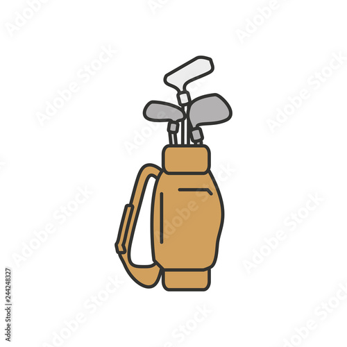 bag with golf clubs isolated icon