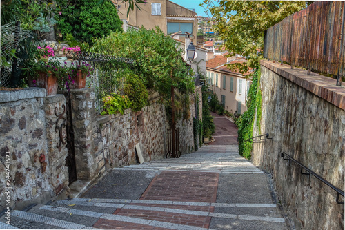Obraz na płótnie Street in the old city of Cannes, Cote dAzur, French, Riviera, South of France, Europe w salonie