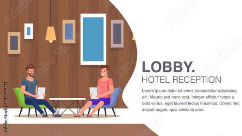 Hotel Reception. Lobby Lounge. Guest Waiting Room