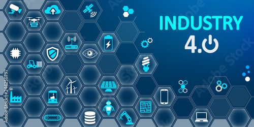 Industry 4.0 infographic factory of the future – for stock