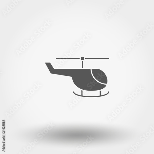 Helicopter. Toy. Icon. Vector. Silhouette. Flat design