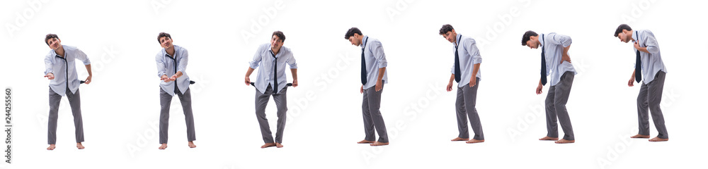 Young barefooted businessman isolated on white Young barefooted businessman isolated on white