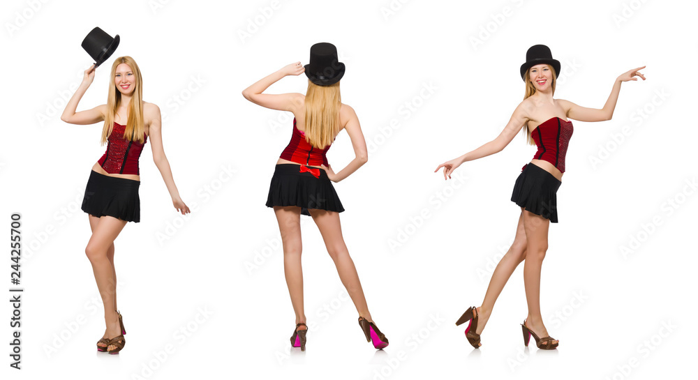 Woman magician isolated on white Woman magician isolated on white