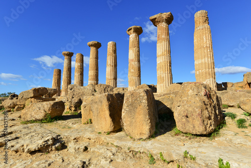 Remains of Ancient Greek Temples in Agrigento Sicily