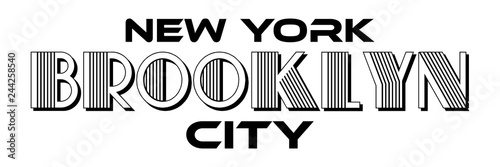 Brooklyn New York City Urban Typography for Silk Screen Print Apparel Modern Design