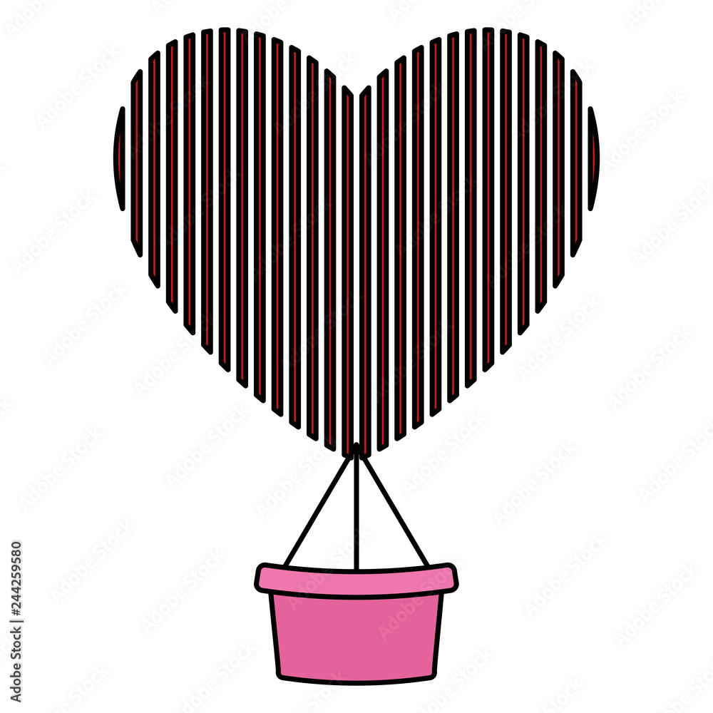 Fototapeta premium balloon air hot with heart shape