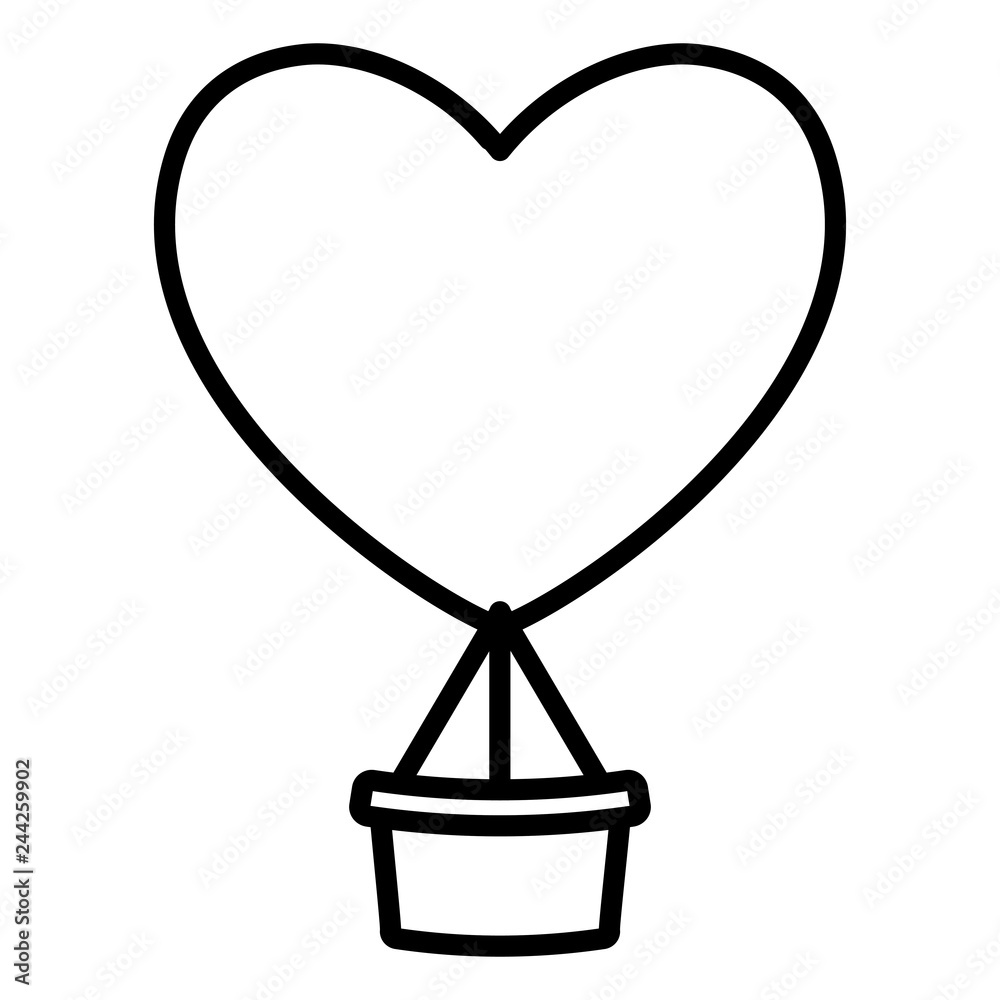 balloon air hot with heart shape balloon air hot with heart shape