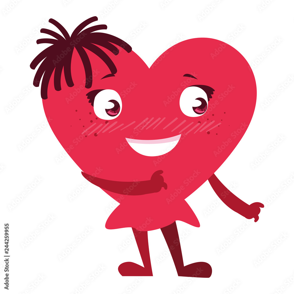 Fototapeta premium heart face emoticon character