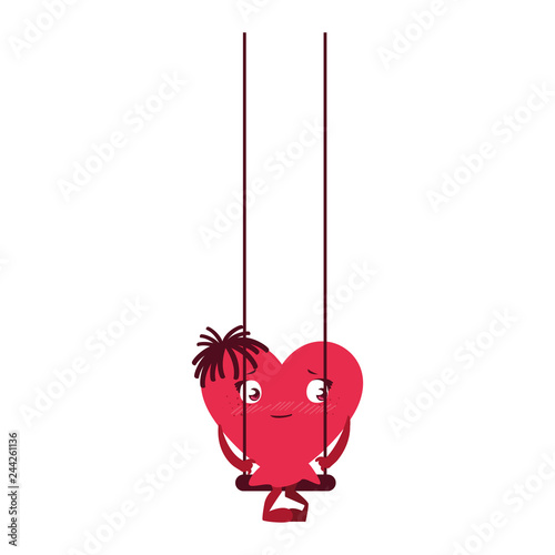 heart in swing emoticon character
