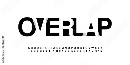 modern alphabet font overlap style. calligraphy designs for logo, Poster, Invitation, etc. Typography font uppercase. vector illustration photo