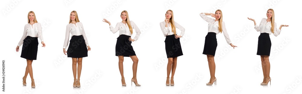 Businesswoman in business concept isolated on white Businesswoman in business concept isolated on white