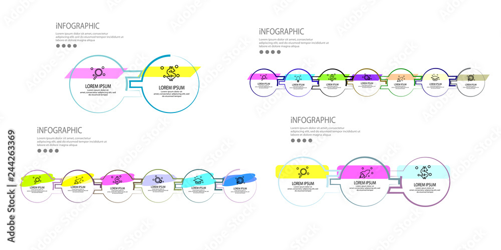 circle outline Business infographics template vector