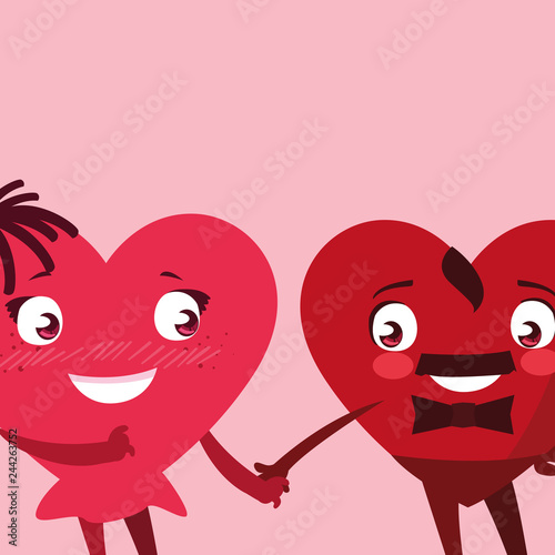 hearts couple emoticons characters