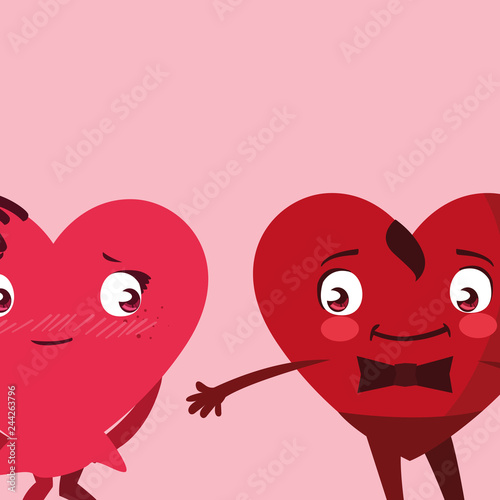 hearts couple emoticons characters