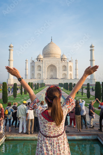 (Public place) Taj Mahal : UNESCO World Heritage at Agra, India photo