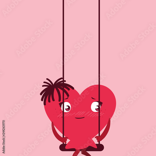 heart in swing emoticon character