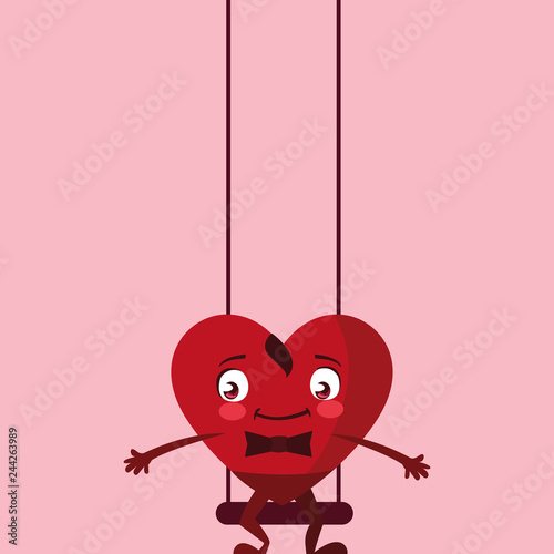 heart in swing emoticon character