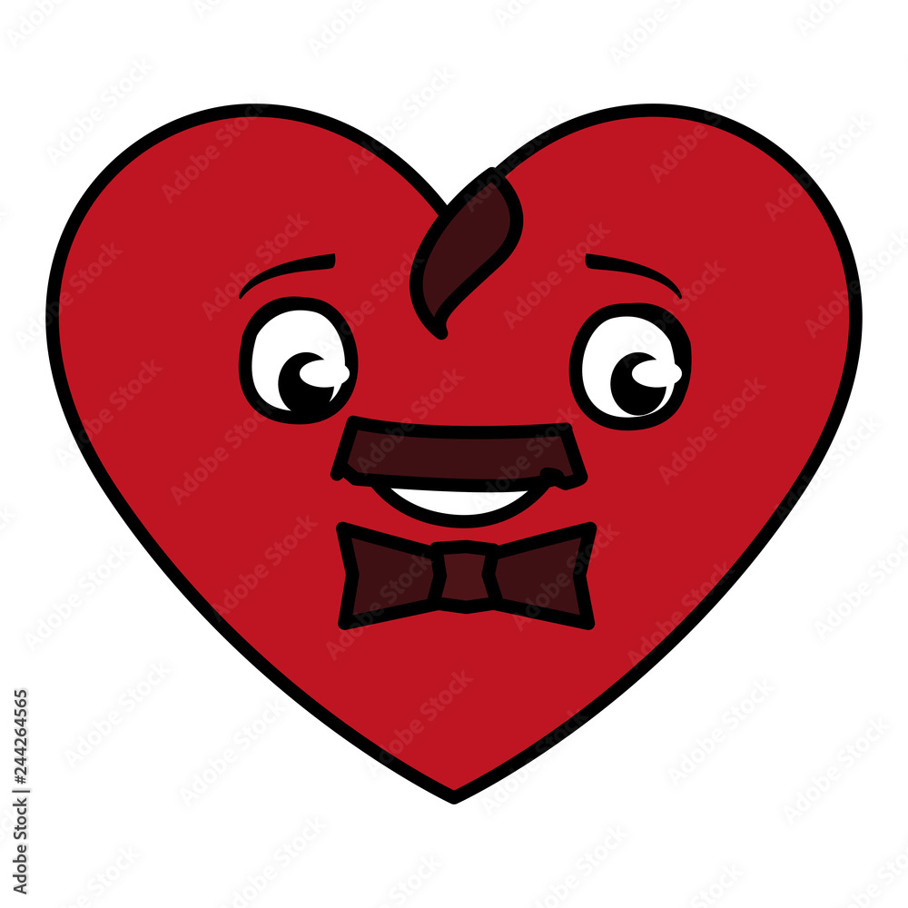 heart with bowtie emoticon character heart with bowtie emoticon character
