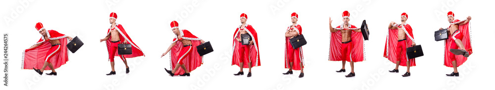 Naked king businessman isolated on the white Naked king businessman isolated on the white