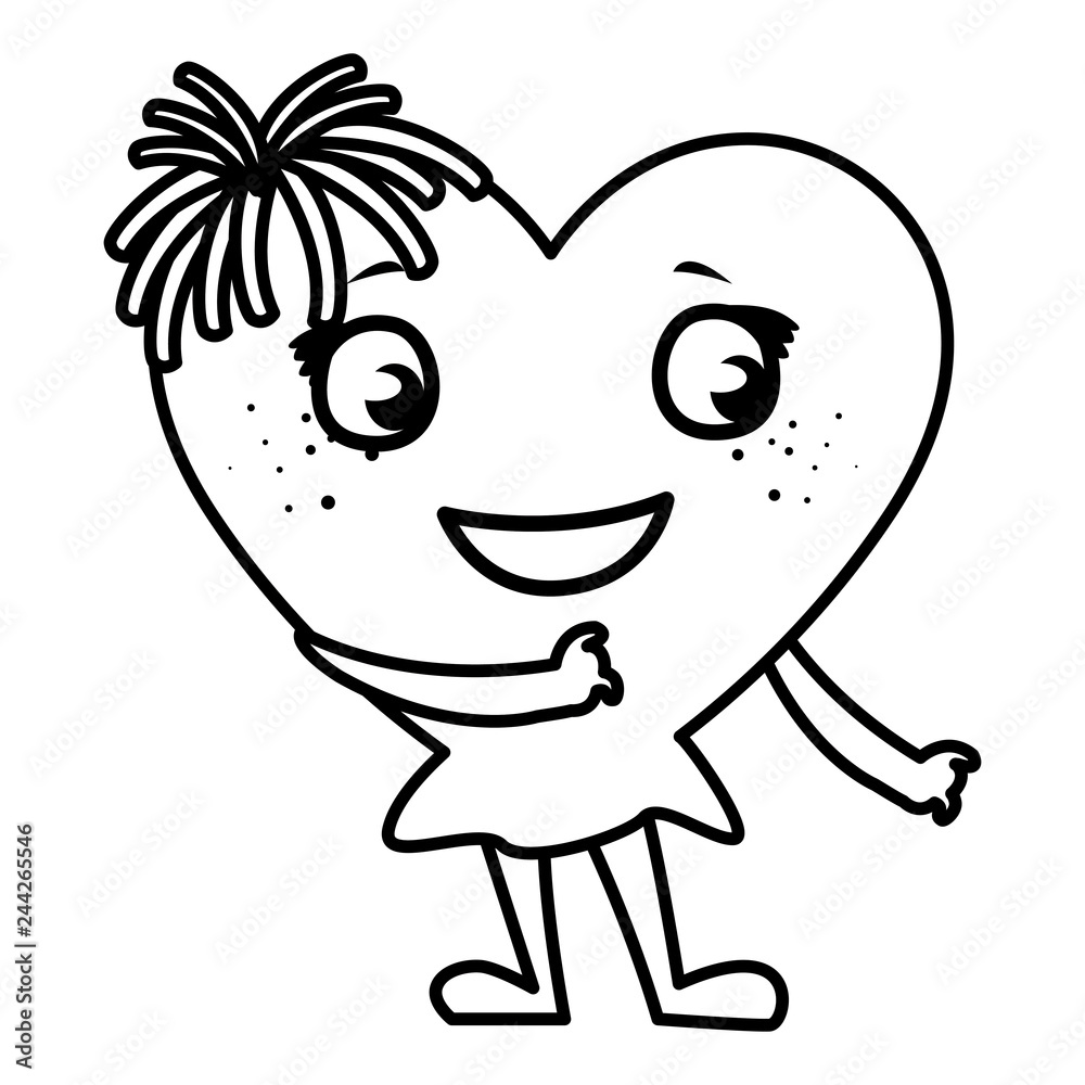 Obraz premium heart face emoticon character