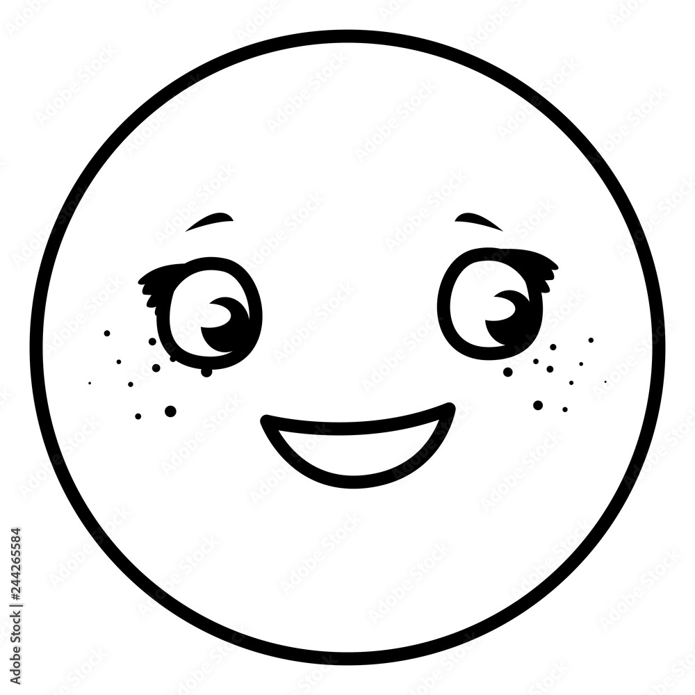 Obraz premium happy emoticon kawaii character