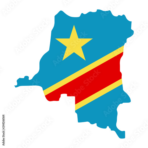 Foto map of Democratic Republic of the Congo - flag