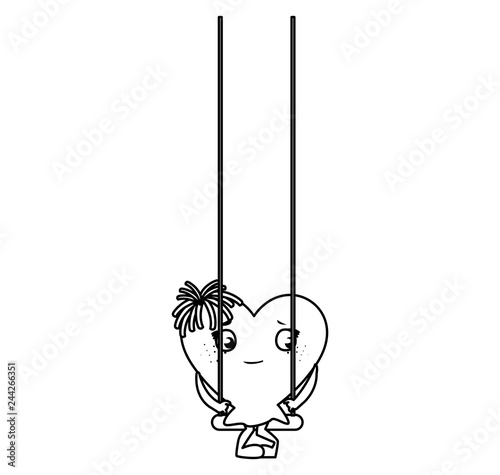 heart in swing emoticon character