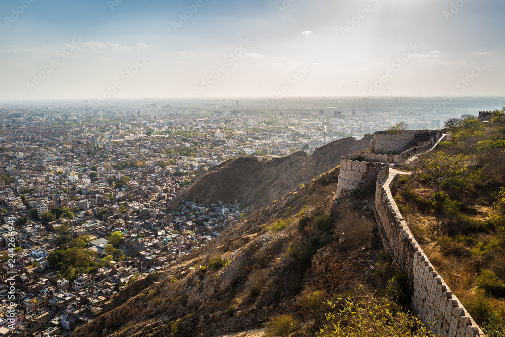 Nahargarh Fort (Public place) on the top of mountain in Jaipur, Rajasthan, India