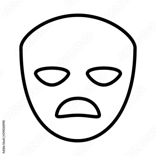 theatrical sad masks isolated icon