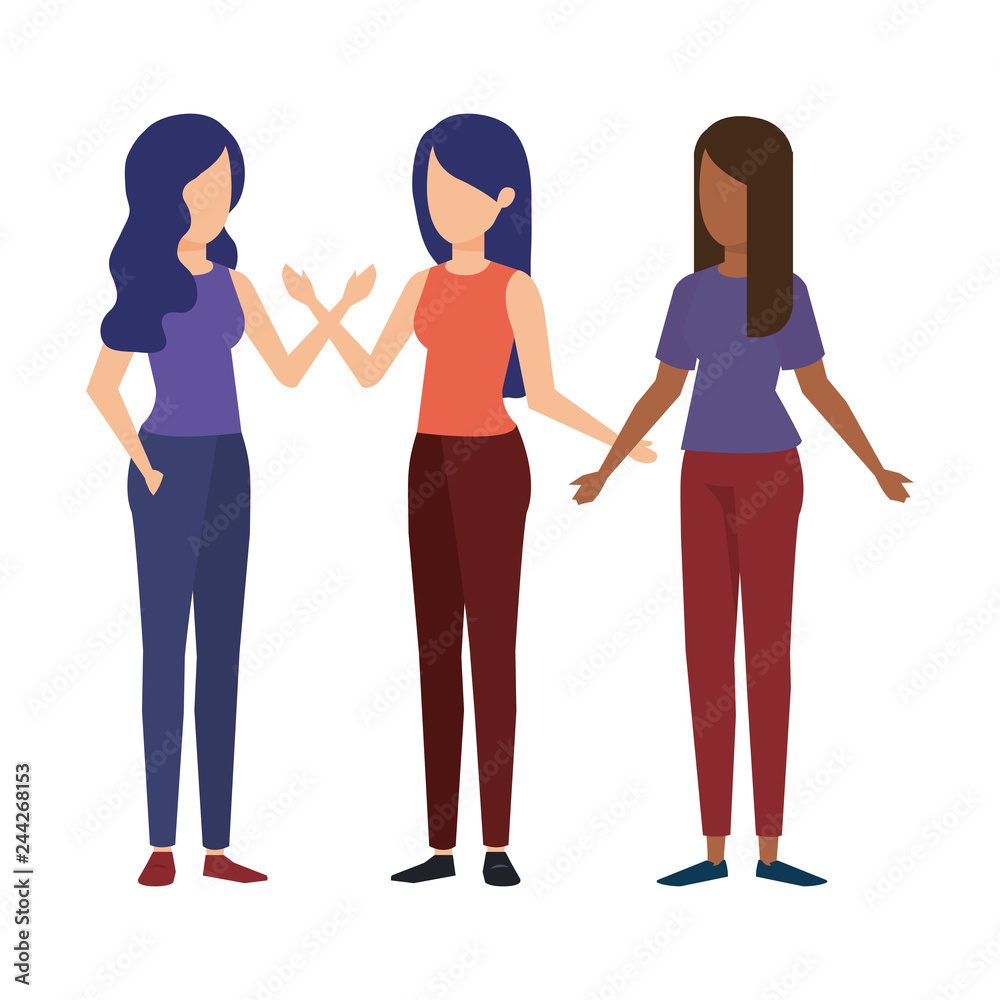 group of girls avatars characters