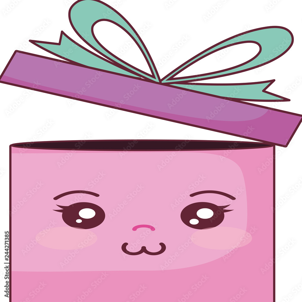 gift box present kawaii character