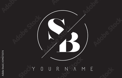 SB Letter Logo with Cutted and Intersected Design
