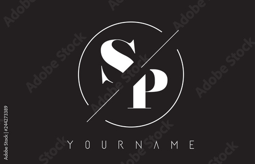 SP Letter Logo with Cutted and Intersected Design photo