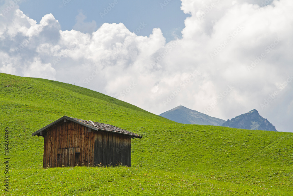 Fototapeta premium Holzhütte auf dem Hochbichl