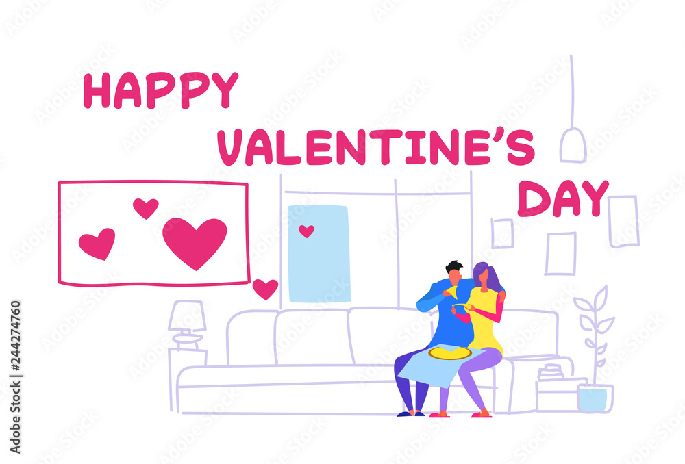 happy couple eating pizza happy valentines day concept man woman sitting on couch modern apartment home interior male female characters sketch doodle greeting card horizontal happy couple eating pizza happy valentines day concept man woman sitting on couch modern apartment home interior male female characters sketch doodle greeting card horizontal