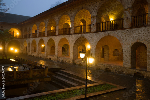 January evening in the courtyard of the ancient caravan-serai. Sheki  Azerbaijan