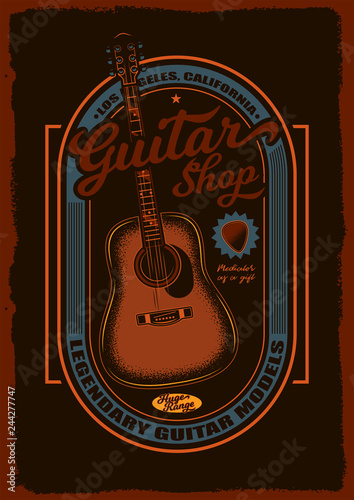 Vintage poster of the music store