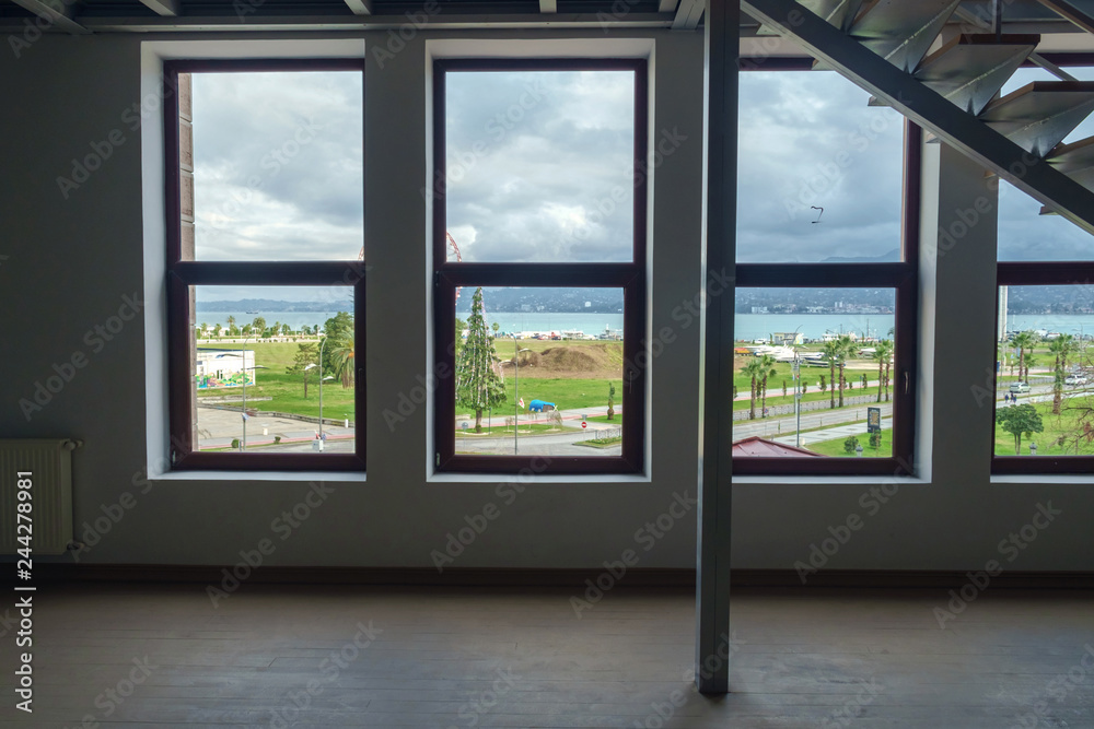 Fototapeta premium View of the seaside park from the windows