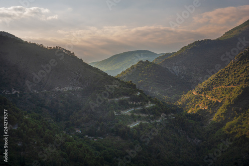 Stunning landscape of south eastern France as seen from the Alpes Maritime village of Sainte Agnes