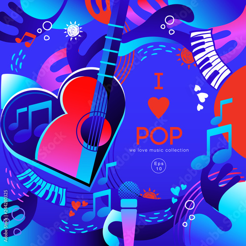 Music Party Poster Template : Vector Illustration