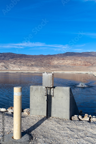 Electrical box on the shore of Owens Lake, California, USA photo