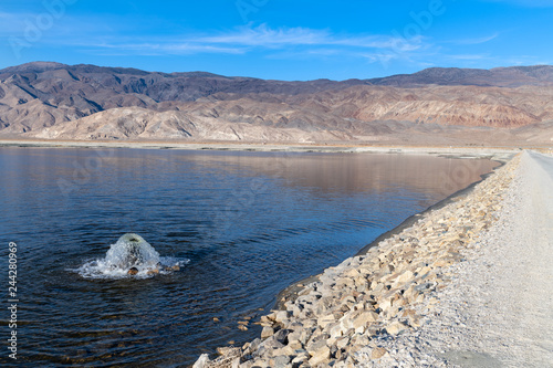 Service road and bubbler in Owens Lake, California
